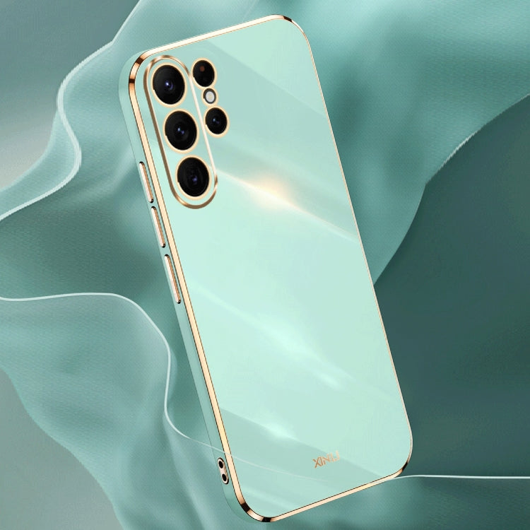 For Samsung Galaxy S24 Ultra 5G XINLI Straight Edge 6D Electroplate TPU Phone Case(Mint Green)