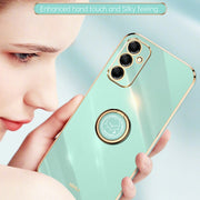 For Samsung Galaxy A55 XINLI Straight Edge 6D Electroplate TPU Phone Case with Ring Holder(White)