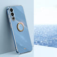For Meizu 20 5G XINLI Straight Edge 6D Electroplate TPU Phone Case with Ring Holder(Celestial Blue) - Meizu by XINLI | Online Shopping South Africa | PMC TechLife | Buy Now Pay Later Mobicred