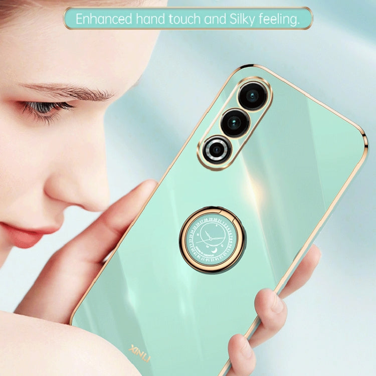 For Meizu 20 5G XINLI Straight Edge 6D Electroplate TPU Phone Case with Ring Holder(White)