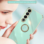 For Meizu 20 Pro 5G XINLI Straight Edge 6D Electroplate TPU Phone Case with Ring Holder(Black)