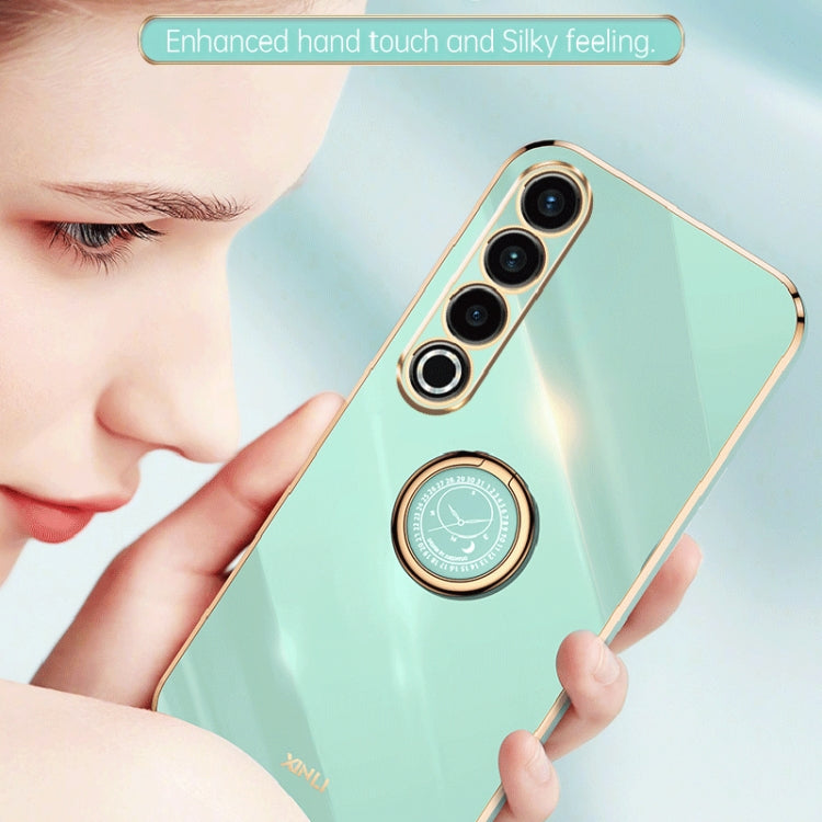 For Meizu 20 Pro 5G XINLI Straight Edge 6D Electroplate TPU Phone Case with Ring Holder(Black)