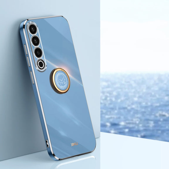 For Meizu 20 Pro 5G XINLI Straight Edge 6D Electroplate TPU Phone Case with Ring Holder(Celestial Blue)