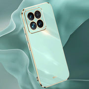 For Xiaomi 14 Pro XINLI Straight Edge 6D Electroplate TPU Phone Case(Mint Green)