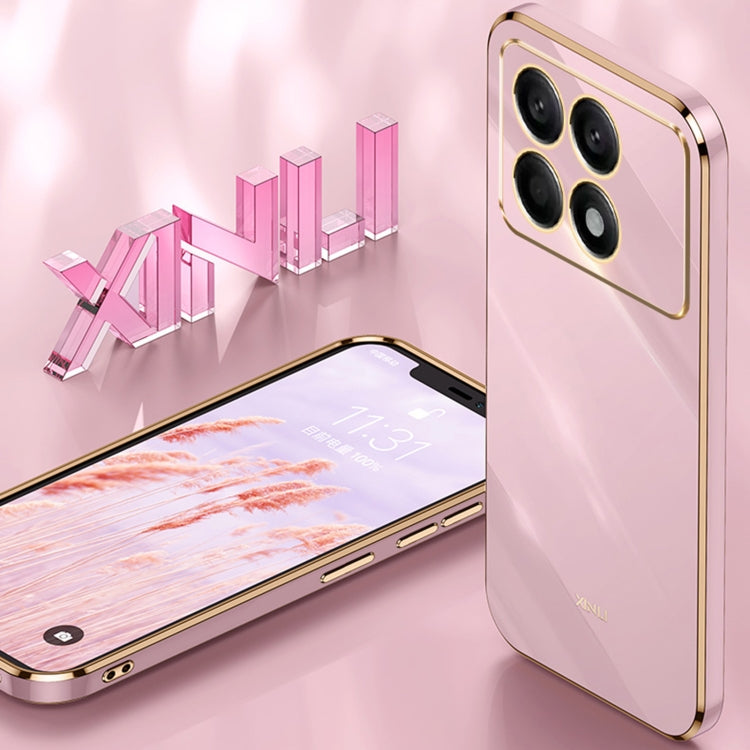 For Xiaomi Redmi K70 XINLI Straight Edge 6D Electroplate TPU Phone Case(Hawthorn Red)