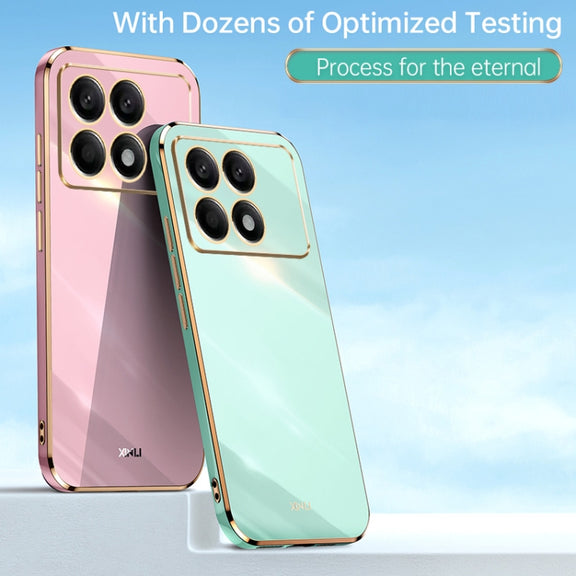 For Xiaomi Redmi K70 XINLI Straight Edge 6D Electroplate TPU Phone Case(Mint Green)