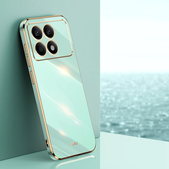 For Xiaomi Redmi K70 XINLI Straight Edge 6D Electroplate TPU Phone Case(Mint Green)