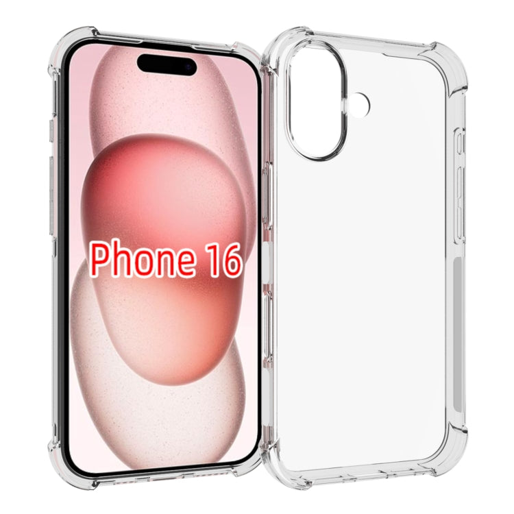 For iPhone 16 Shockproof Non-slip Thickening TPU Phone Case(Transparent) - iPhone 16 Cases by PMC TechLife | Online Shopping South Africa | PMC TechLife | Buy Now Pay Later Mobicred