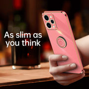 For Xiaomi Redmi 12 4G XINLI Straight Edge 6D Electroplate TPU Phone Case with Ring Holder(White)