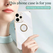 For Xiaomi Redmi 12 4G XINLI Straight Edge 6D Electroplate TPU Phone Case with Ring Holder(White)