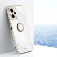 For Xiaomi Redmi Note 12 5G Global XINLI Straight Edge 6D Electroplate TPU Phone Case with Ring Holder(White) - Xiaomi Cases by XINLI | Online Shopping South Africa | PMC TechLife | Buy Now Pay Later Mobicred