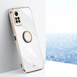 For Xiaomi Redmi Note 12 Pro 4G XINLI Straight Edge 6D Electroplate TPU Phone Case with Ring Holder(White) - Xiaomi Cases by XINLI | Online Shopping South Africa | PMC TechLife | Buy Now Pay Later Mobicred