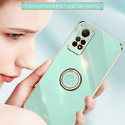 For Xiaomi Redmi Note 12 Pro 4G XINLI Straight Edge 6D Electroplate TPU Phone Case with Ring Holder(Pink)