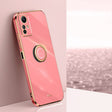 For Xiaomi Redmi Note 12S 4G XINLI Straight Edge 6D Electroplate TPU Phone Case with Ring Holder(Hawthorn Red) - Xiaomi Cases by XINLI | Online Shopping South Africa | PMC TechLife | Buy Now Pay Later Mobicred