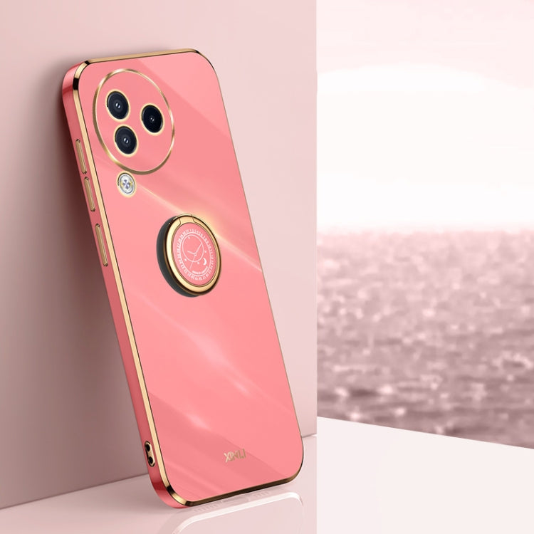 For Xiaomi Civi 3 5G XINLI Straight Edge 6D Electroplate TPU Phone Case with Ring Holder(Hawthorn Red) - Xiaomi Cases by XINLI | Online Shopping South Africa | PMC TechLife | Buy Now Pay Later Mobicred