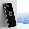 For Xiaomi Redmi Note 12R XINLI Straight Edge 6D Electroplate TPU Phone Case with Ring Holder(Black) - Xiaomi Cases by XINLI | Online Shopping South Africa | PMC TechLife | Buy Now Pay Later Mobicred