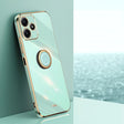 For Xiaomi Redmi Note 12R XINLI Straight Edge 6D Electroplate TPU Phone Case with Ring Holder(Mint Green) - Xiaomi Cases by XINLI | Online Shopping South Africa | PMC TechLife | Buy Now Pay Later Mobicred