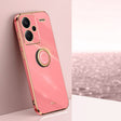 For Xiaomi Redmi Note 13 Pro+ XINLI Straight Edge 6D Electroplate TPU Phone Case with Ring Holder(Hawthorn Red) - Xiaomi Cases by XINLI | Online Shopping South Africa | PMC TechLife | Buy Now Pay Later Mobicred