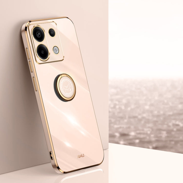 For Xiaomi Redmi Note 13 Pro XINLI Straight Edge 6D Electroplate TPU Phone Case with Ring Holder(Pink) - free shipping - PMC TechLife - Order now!
