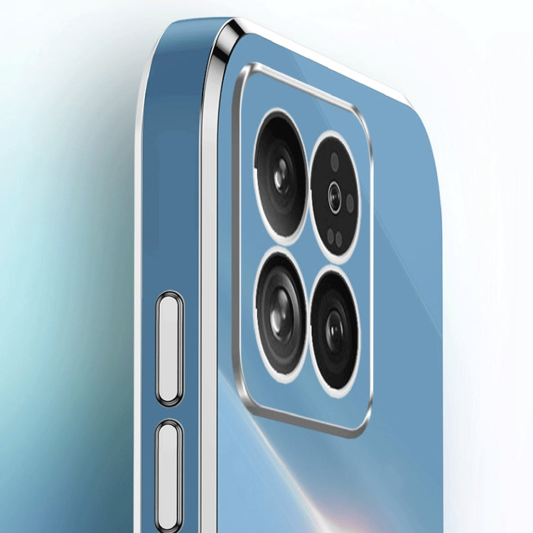 For Xiaomi 14 XINLI Straight Edge 6D Electroplate TPU Phone Case with Ring Holder(White) - 14 Cases by XINLI | Online Shopping South Africa | PMC TechLife | Buy Now Pay Later Mobicred