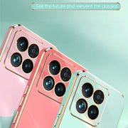 For Xiaomi 14 Pro XINLI Straight Edge 6D Electroplate TPU Phone Case with Ring Holder(Black)