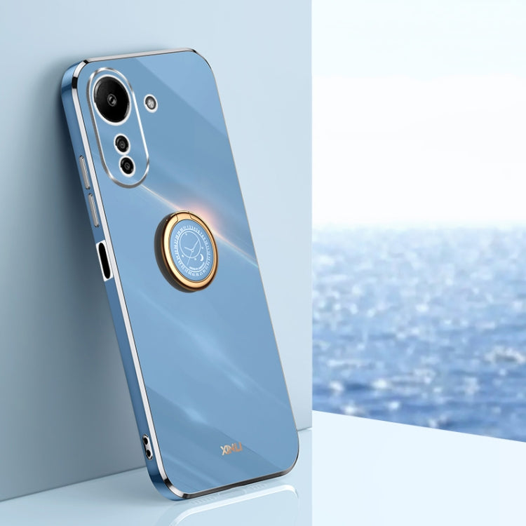 For Xiaomi Redmi 13C 4G XINLI Straight Edge 6D Electroplate TPU Phone Case with Ring Holder(Celestial Blue) - Xiaomi Cases by XINLI | Online Shopping South Africa | PMC TechLife | Buy Now Pay Later Mobicred