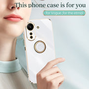 For Xiaomi Redmi 13C 4G XINLI Straight Edge 6D Electroplate TPU Phone Case with Ring Holder(Celestial Blue)