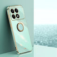 For Xiaomi Redmi K70 XINLI Straight Edge 6D Electroplate TPU Phone Case with Ring Holder(Mint Green) - K70 Cases by XINLI | Online Shopping South Africa | PMC TechLife | Buy Now Pay Later Mobicred