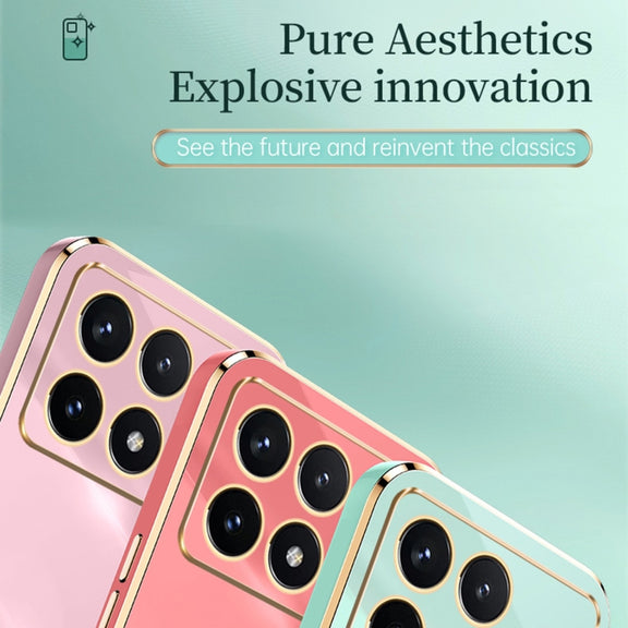 For Xiaomi Redmi K70E XINLI Straight Edge 6D Electroplate TPU Phone Case with Ring Holder(Black)