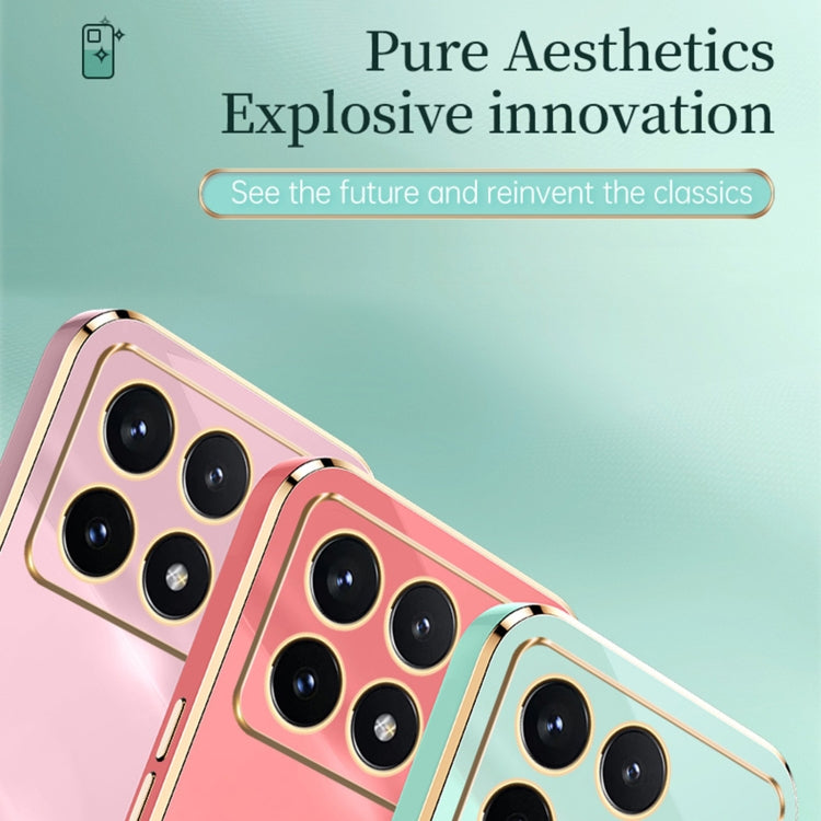 For Xiaomi Redmi K70E XINLI Straight Edge 6D Electroplate TPU Phone Case with Ring Holder(Black)
