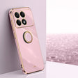 For Xiaomi Redmi K70E XINLI Straight Edge 6D Electroplate TPU Phone Case with Ring Holder(Cherry Purple) - Xiaomi Cases by XINLI | Online Shopping South Africa | PMC TechLife | Buy Now Pay Later Mobicred