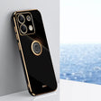 For Xiaomi Redmi Note 13 4G XINLI Straight Edge 6D Electroplate TPU Phone Case with Ring Holder(Black) - Note 13 Cases by XINLI | Online Shopping South Africa | PMC TechLife | Buy Now Pay Later Mobicred
