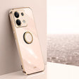 For Xiaomi Redmi Note 13 Pro 4G XINLI Straight Edge 6D Electroplate TPU Phone Case with Ring Holder(Pink) - Note 13 Pro Cases by XINLI | Online Shopping South Africa | PMC TechLife | Buy Now Pay Later Mobicred