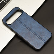 For Google Pixel 9 Pro Sewing Cow Pattern Skin PC + PU + TPU Phone Case(Blue)