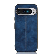 For Google Pixel 9 Pro Sewing Cow Pattern Skin PC + PU + TPU Phone Case(Blue)
