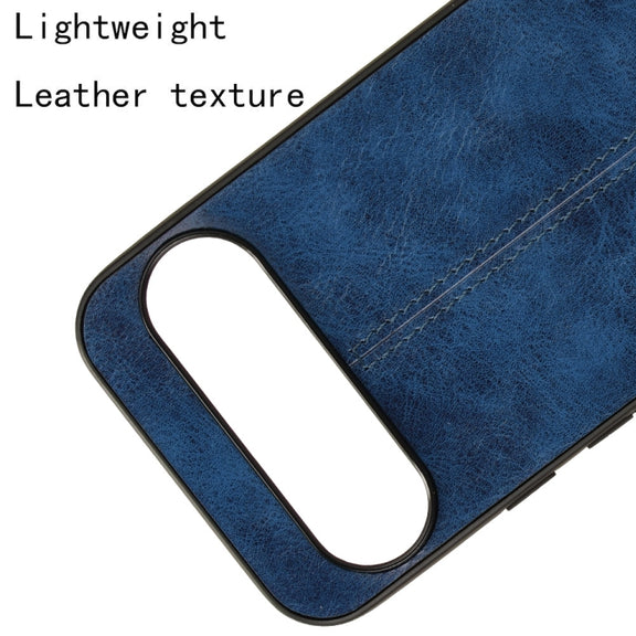 For Google Pixel 9 Pro Sewing Cow Pattern Skin PC + PU + TPU Phone Case(Blue)