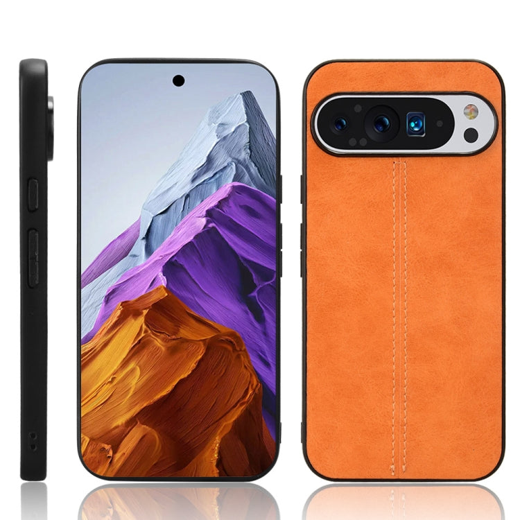 For Google Pixel 9 Sewing Cow Pattern Skin PC + PU + TPU Phone Case(Orange) - Google Cases by PMC TechLife | Online Shopping South Africa | PMC TechLife | Buy Now Pay Later Mobicred