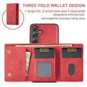 For Samsung Galaxy S24 5G DG.MING M1 Series 3-Fold Multi Card Wallet + Magnetic Phone Case(Red)