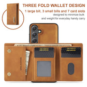 For Samsung Galaxy S24 5G DG.MING M1 Series 3-Fold Multi Card Wallet + Magnetic Phone Case(Brown)