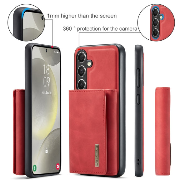 For Samsung Galaxy S24+ 5G DG.MING M1 Series 3-Fold Multi Card Wallet + Magnetic Phone Case(Red)
