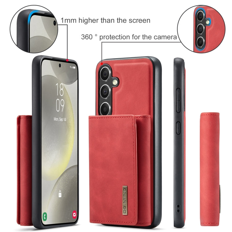 For Samsung Galaxy S24+ 5G DG.MING M1 Series 3-Fold Multi Card Wallet + Magnetic Phone Case(Red)