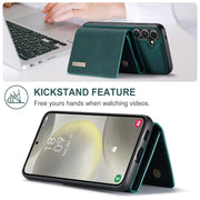For Samsung Galaxy S24+ 5G DG.MING M1 Series 3-Fold Multi Card Wallet + Magnetic Phone Case(Green)