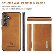 For Samsung Galaxy S24+ 5G DG.MING M1 Series 3-Fold Multi Card Wallet + Magnetic Phone Case(Brown)