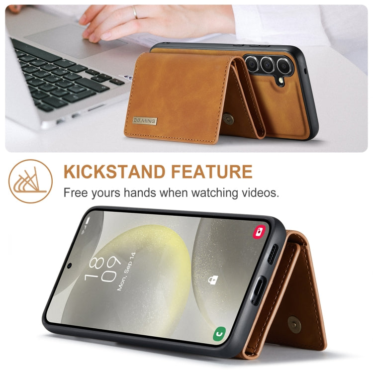 For Samsung Galaxy S24+ 5G DG.MING M1 Series 3-Fold Multi Card Wallet + Magnetic Phone Case(Brown)