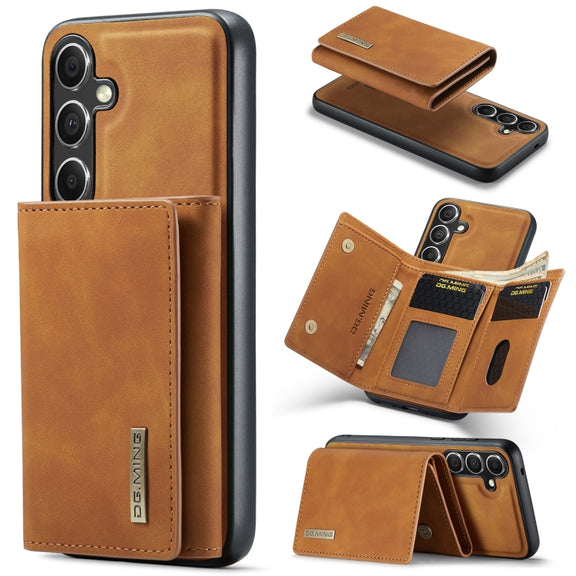 For Samsung Galaxy S24+ 5G DG.MING M1 Series 3-Fold Multi Card Wallet + Magnetic Phone Case(Brown)
