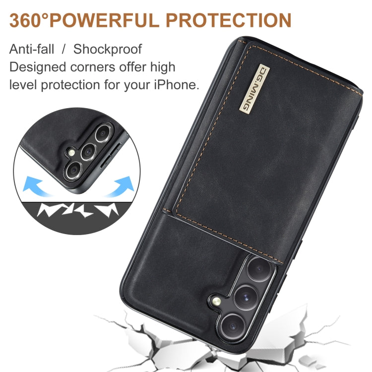 For Samsung Galaxy S24+ 5G DG.MING M1 Series 3-Fold Multi Card Wallet + Magnetic Phone Case(Black)