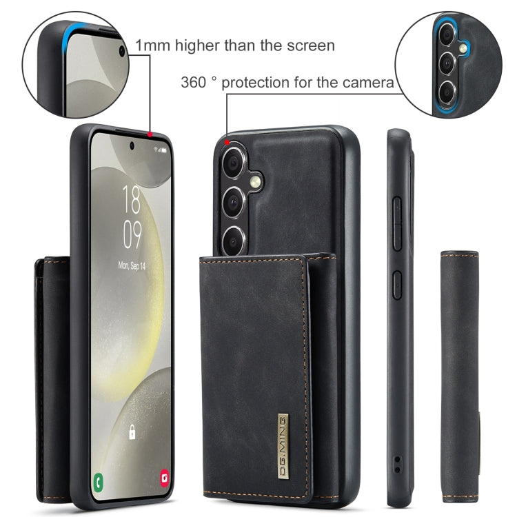 For Samsung Galaxy S24+ 5G DG.MING M1 Series 3-Fold Multi Card Wallet + Magnetic Phone Case(Black)