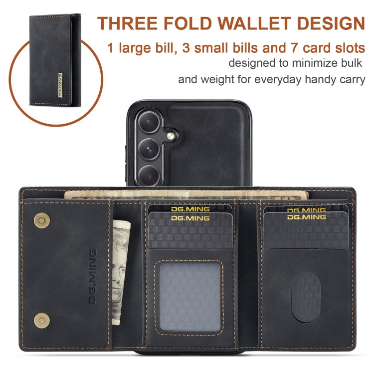 For Samsung Galaxy S24+ 5G DG.MING M1 Series 3-Fold Multi Card Wallet + Magnetic Phone Case(Black) - free shipping - PMC Jewellery - Order now!