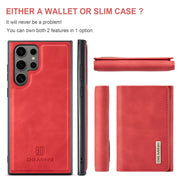 For Samsung Galaxy S24 Ultra 5G DG.MING M1 Series 3-Fold Multi Card Wallet + Magnetic Phone Case(Red)