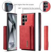 For Samsung Galaxy S24 Ultra 5G DG.MING M1 Series 3-Fold Multi Card Wallet + Magnetic Phone Case(Red)